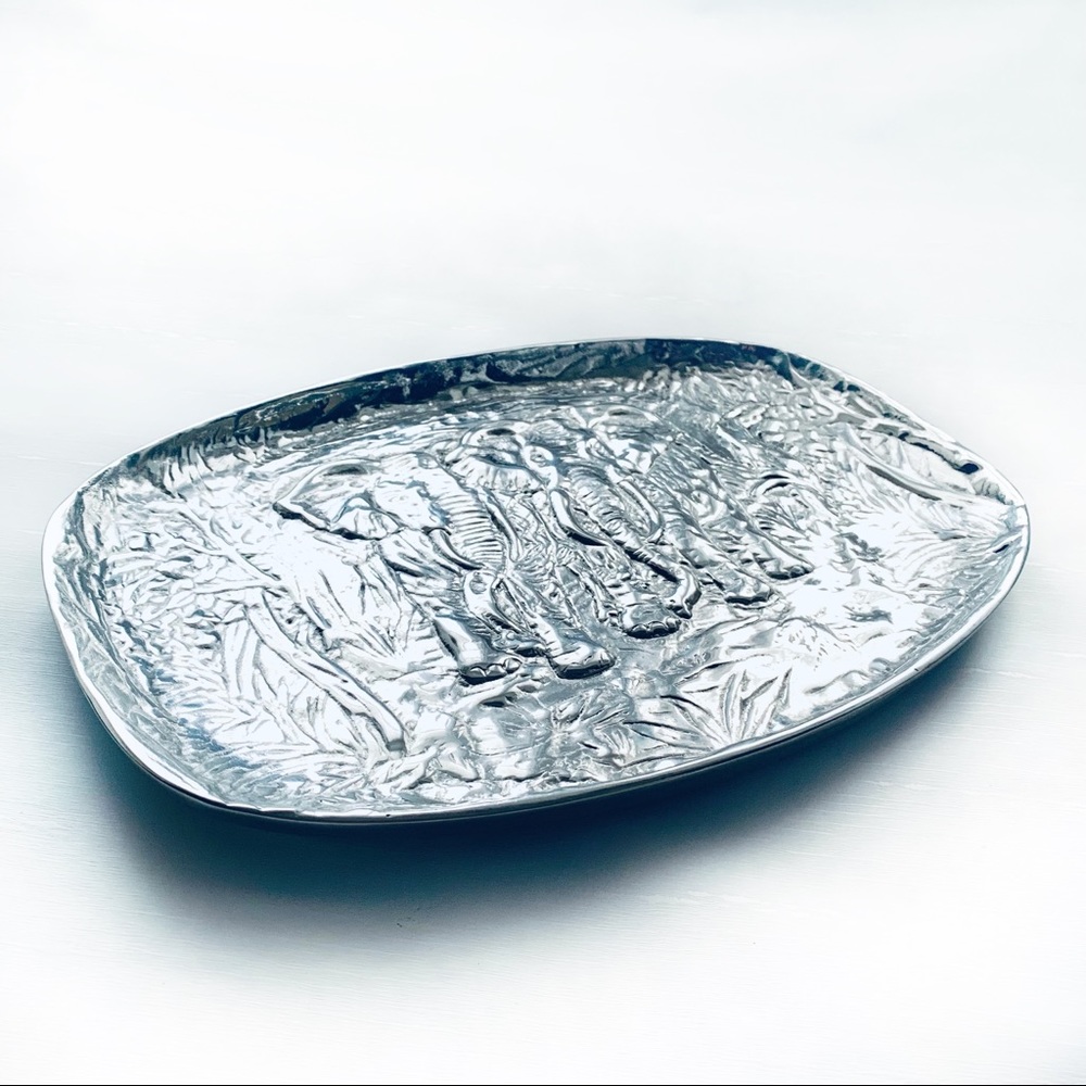 Hollybelle Mexican Pewter Nashville, TN Serving Tray/Platter Elephant Design